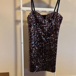 Zara Woman evening wear sequin mini dress size small NWT